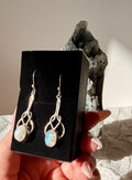 Orecchini in  labradorite bianca (argento 925)