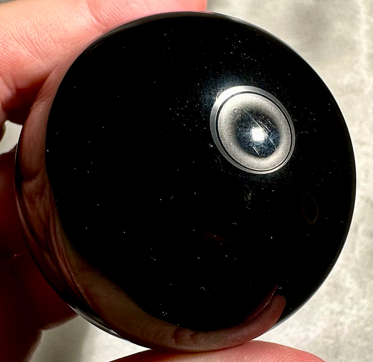 Sphere in black obsidian