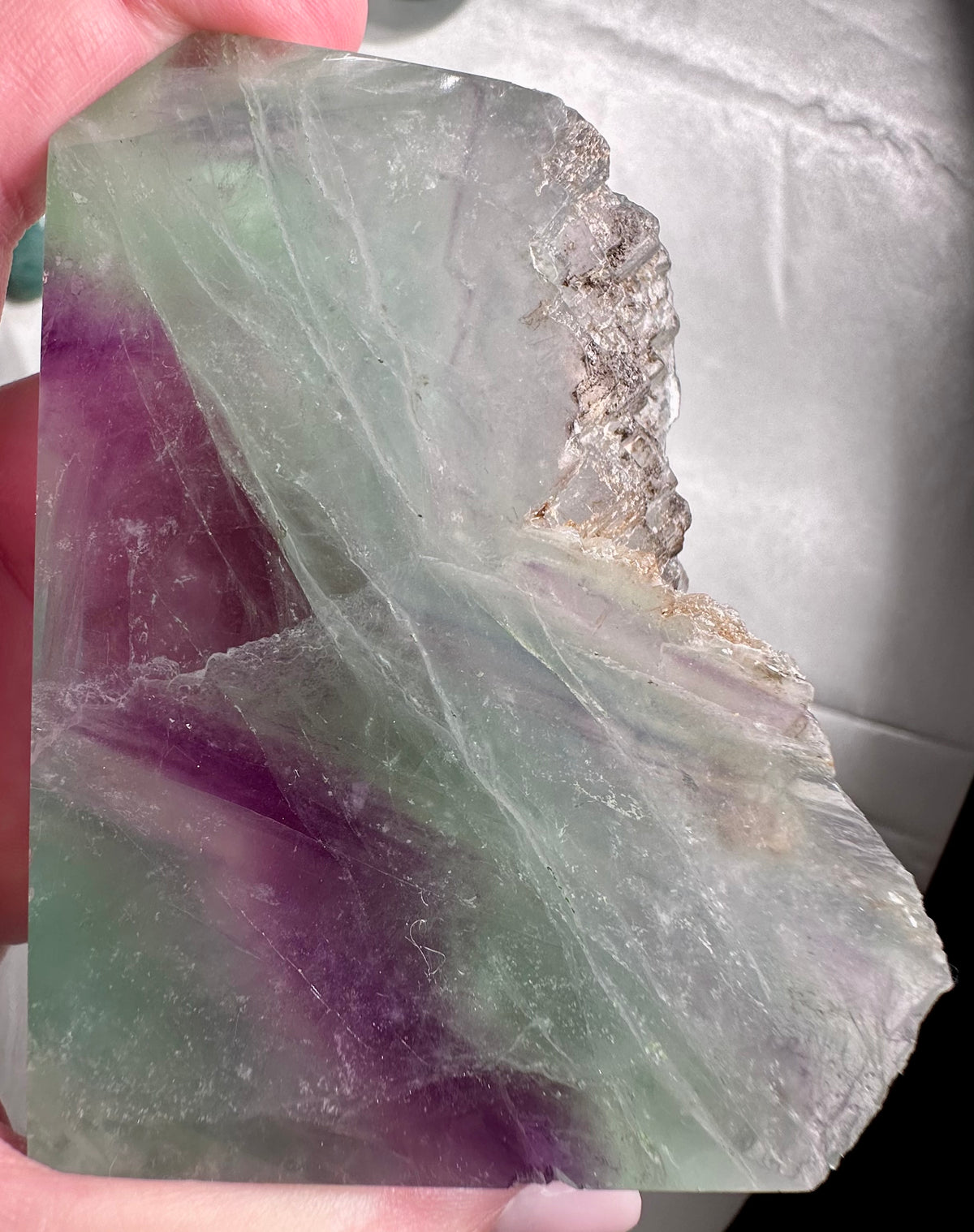 Rainbow fluorite tower