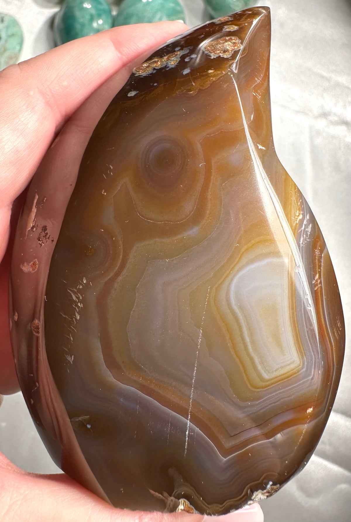 Druzy agate flame