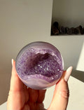Sfera in agata ed ametista glicine