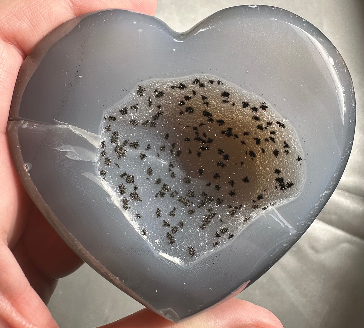 Druzy agate heart