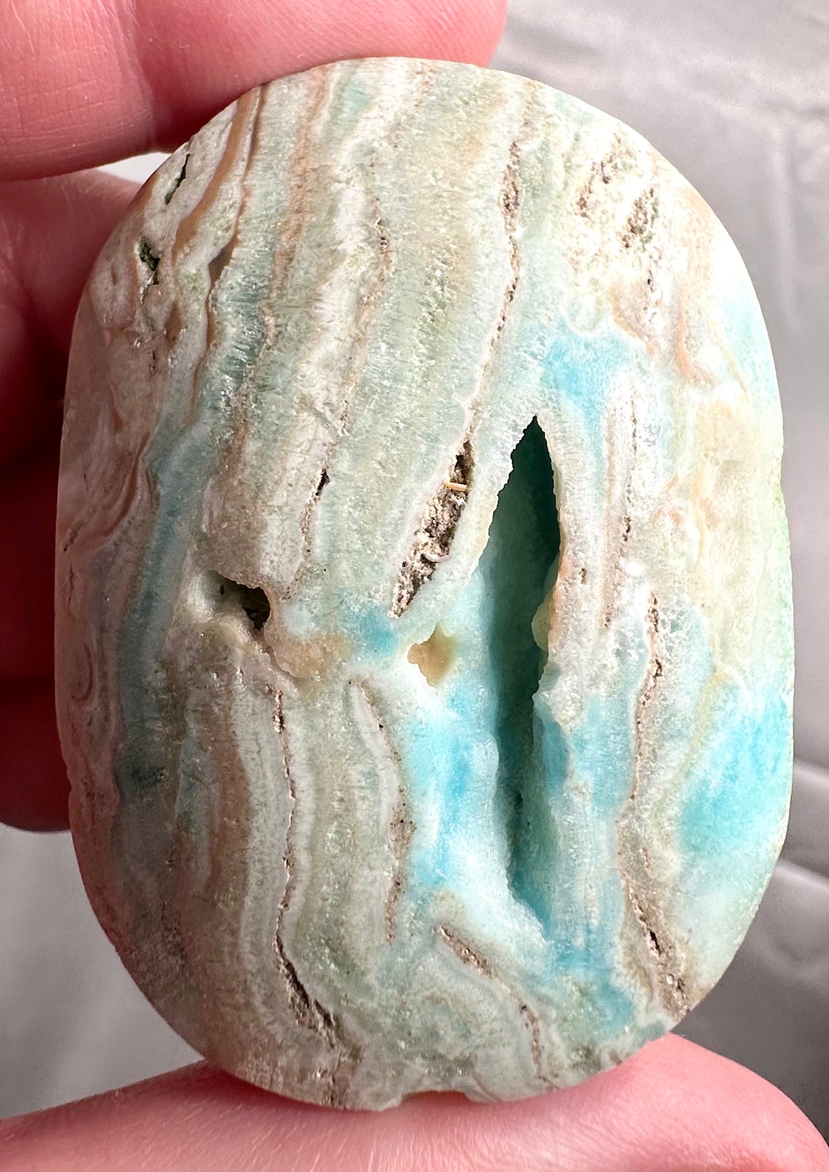 Palmstone in aragonite blu