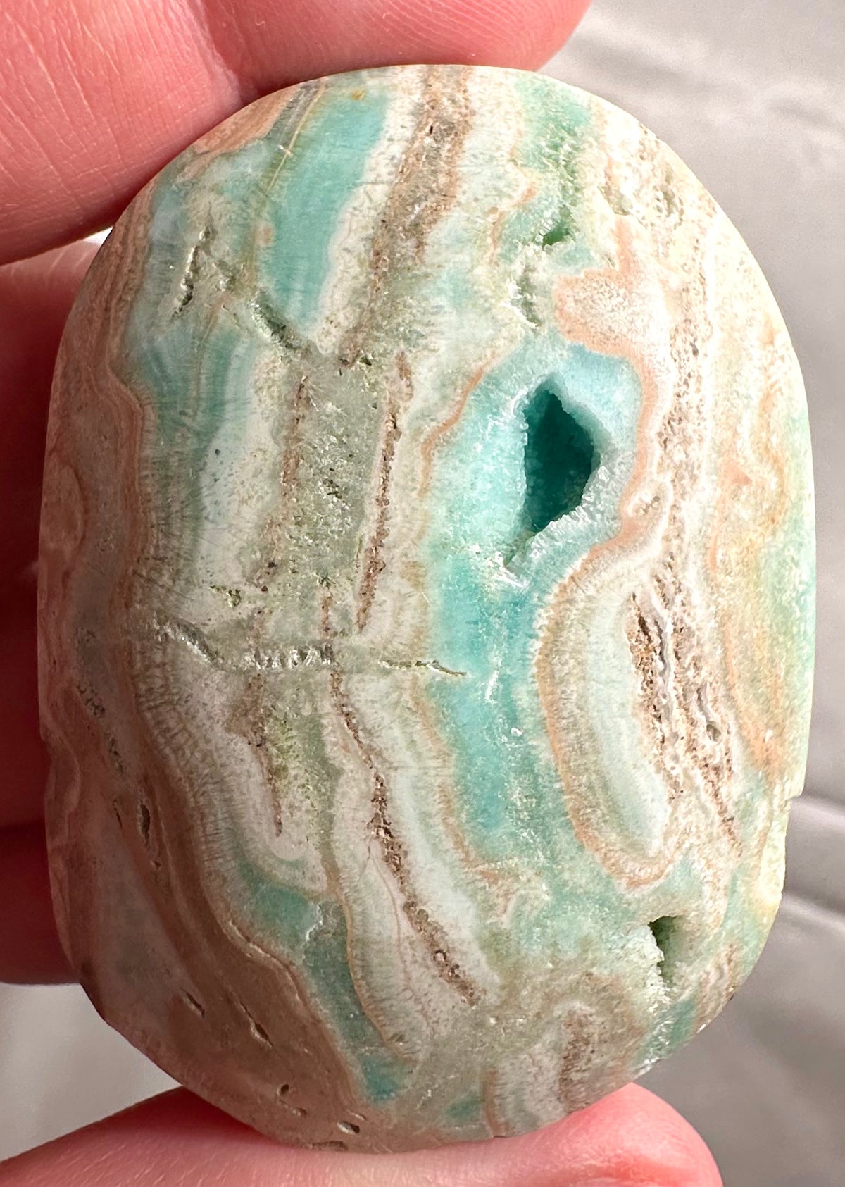 Palmstone in aragonite blu