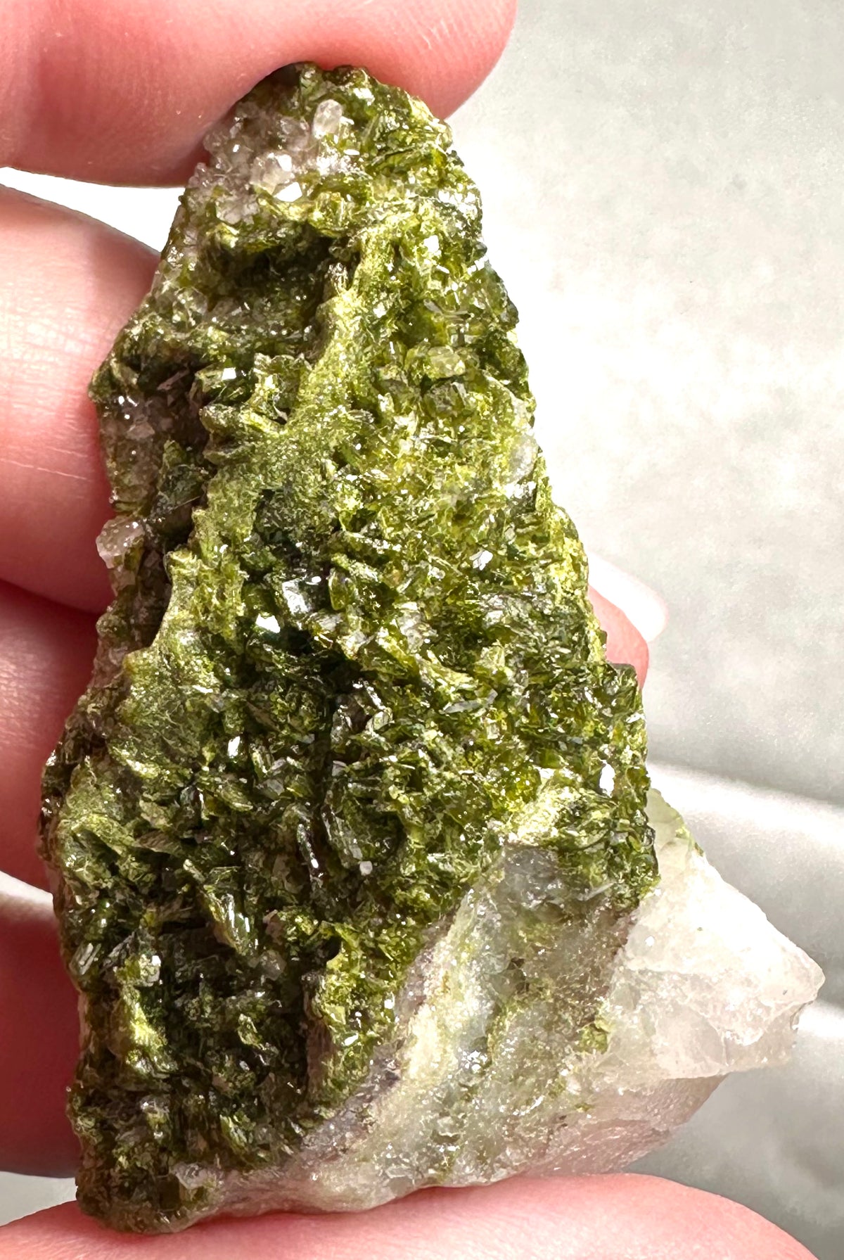 Epidote cluster with quartz