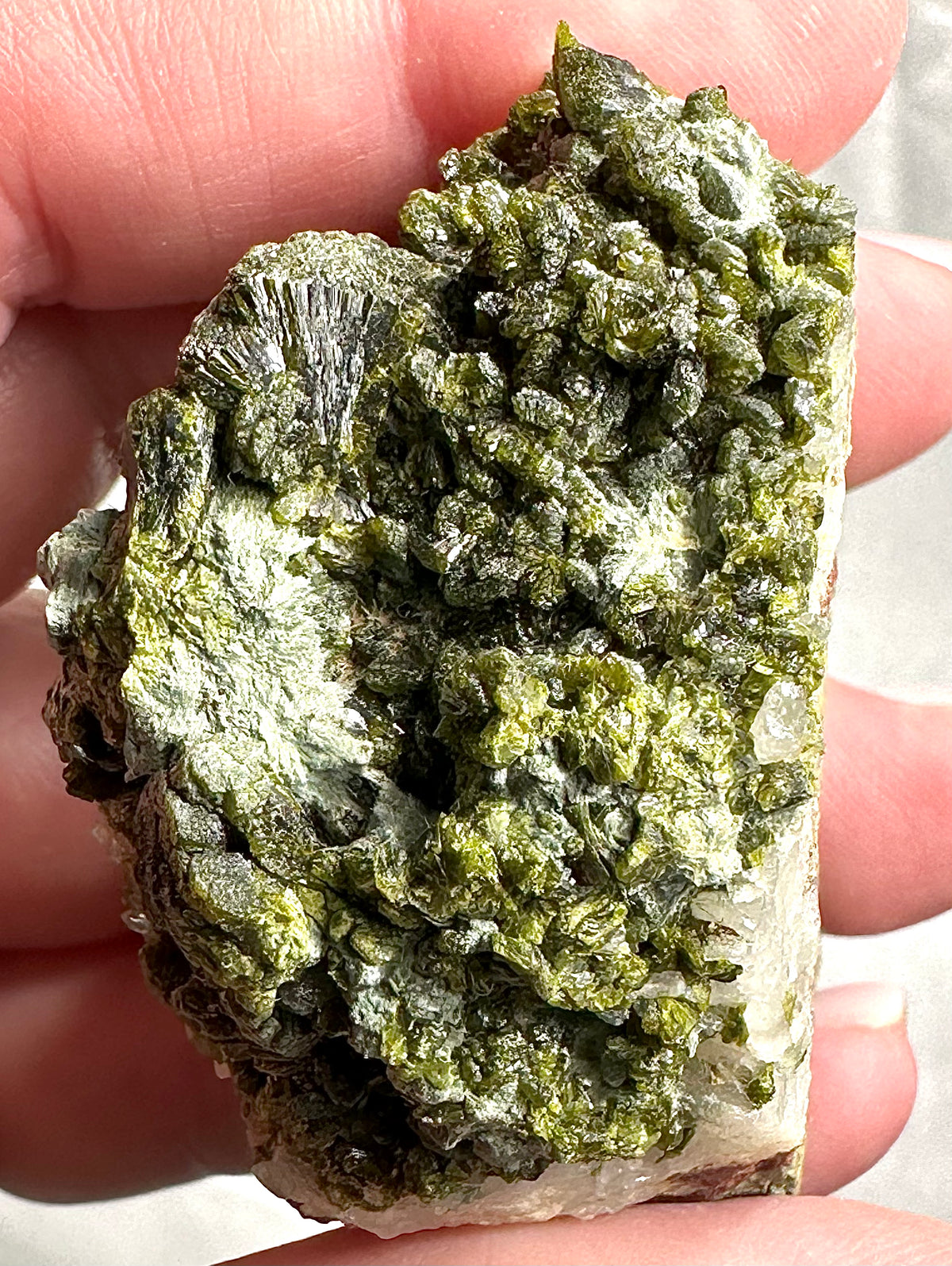 Epidote cluster with quartz