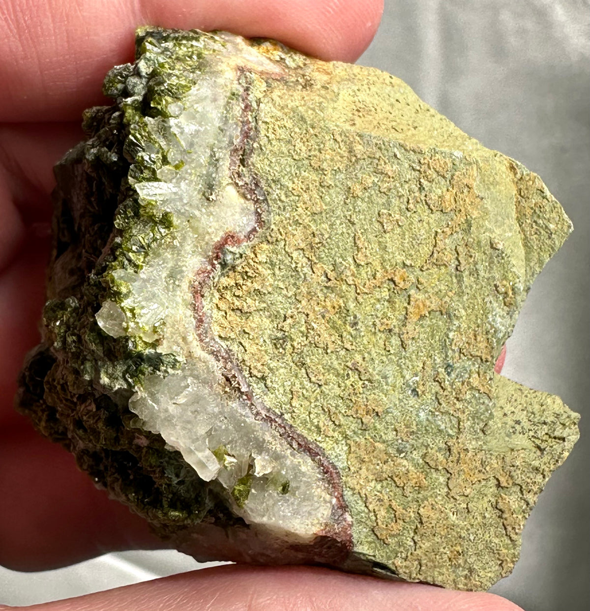 Epidote cluster with quartz