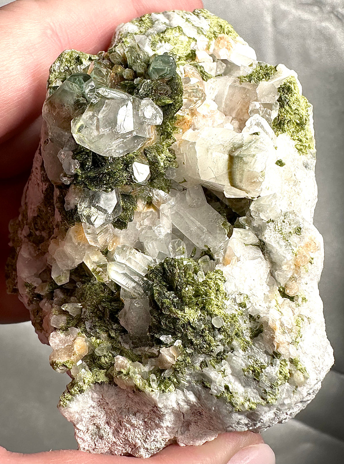 Epidote cluster with quartz