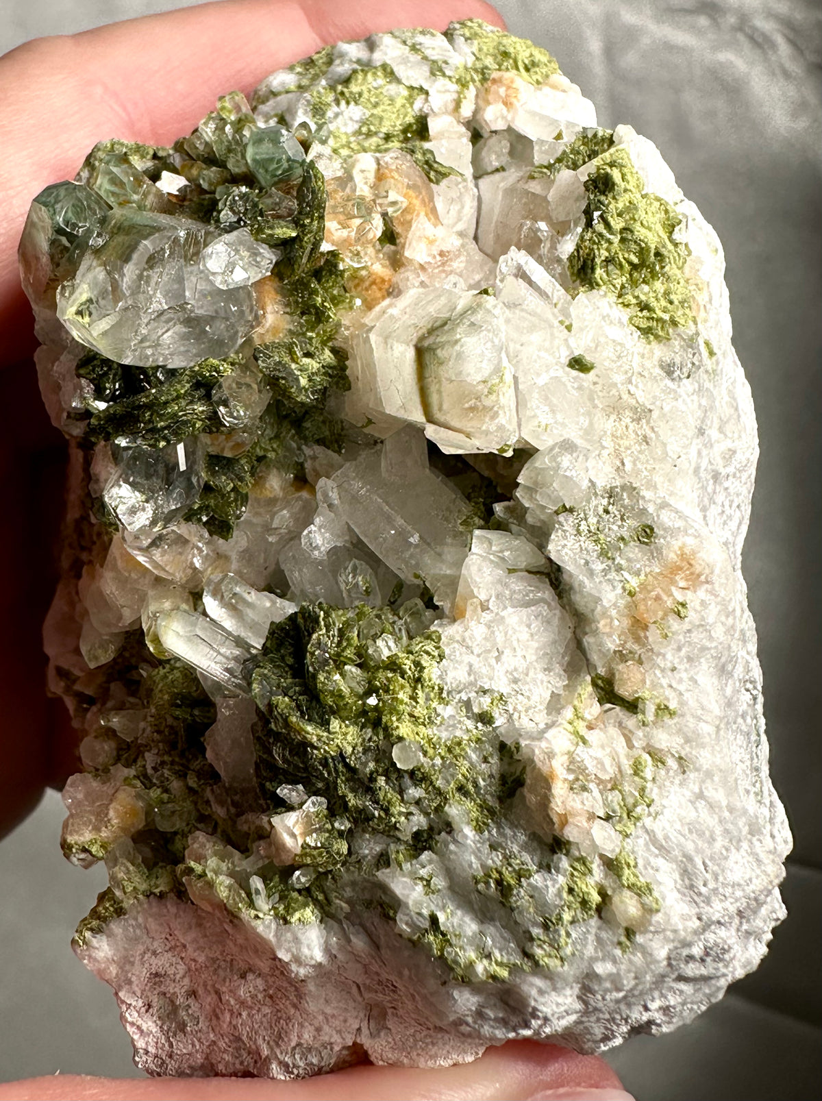 Epidote cluster with quartz