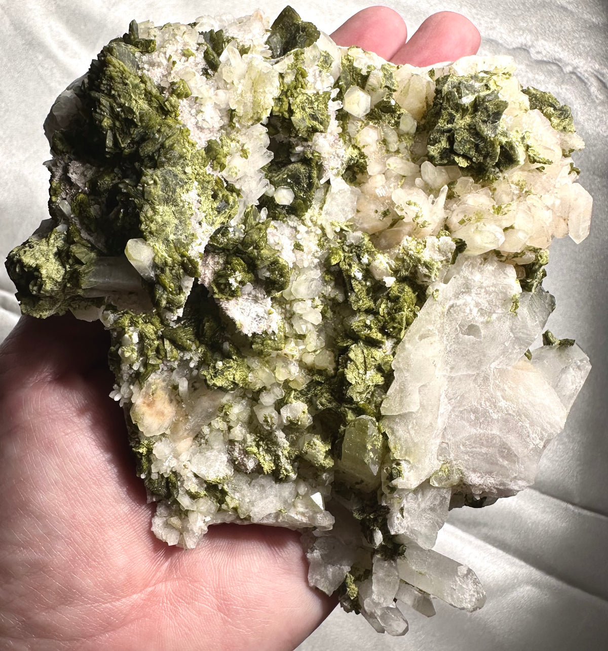 Epidote cluster with quartz