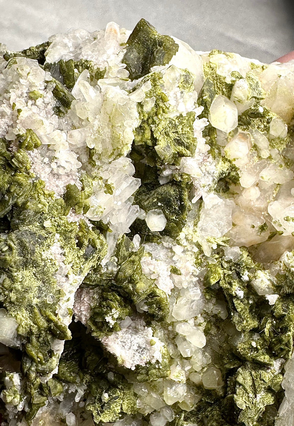 Epidote cluster with quartz