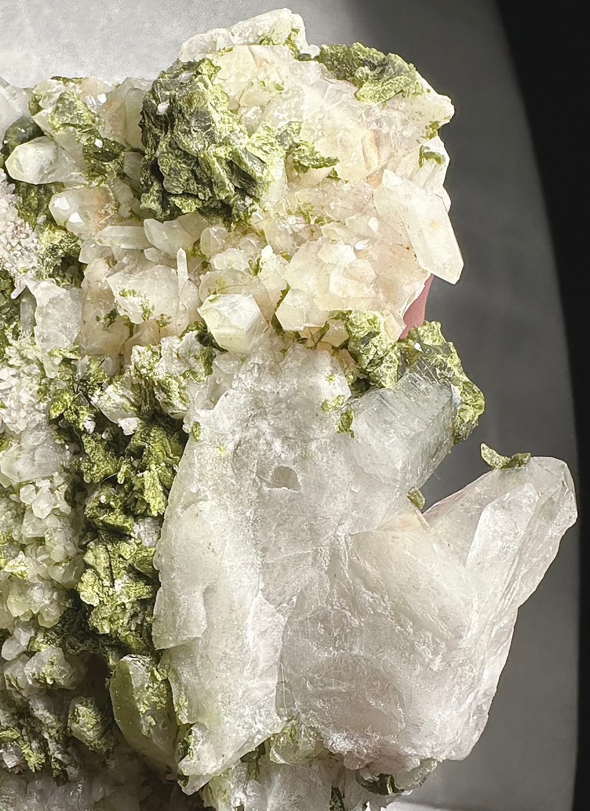 Epidote cluster with quartz