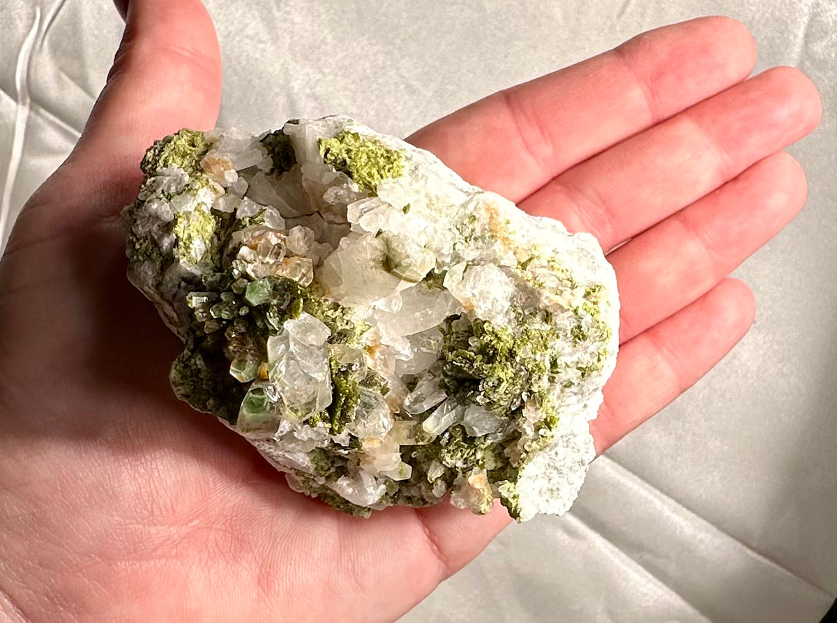 Epidote cluster with quartz