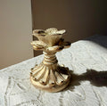 Poggia sfera vintage in legno a forma di portacandela