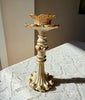 Poggia sfera vintage in legno a forma di portacandela