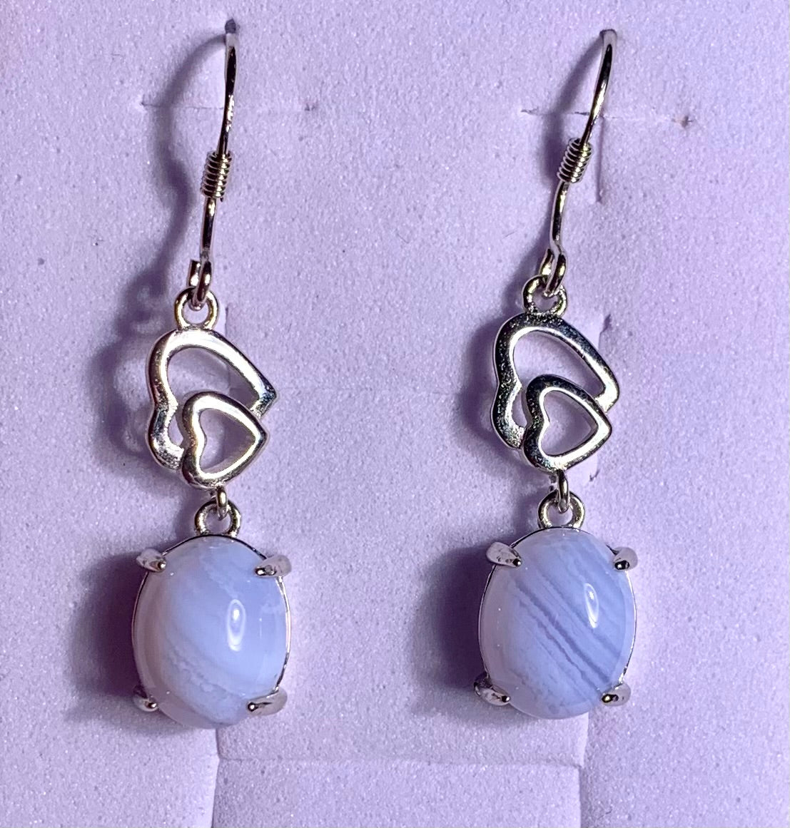 Blue lace agate earrings