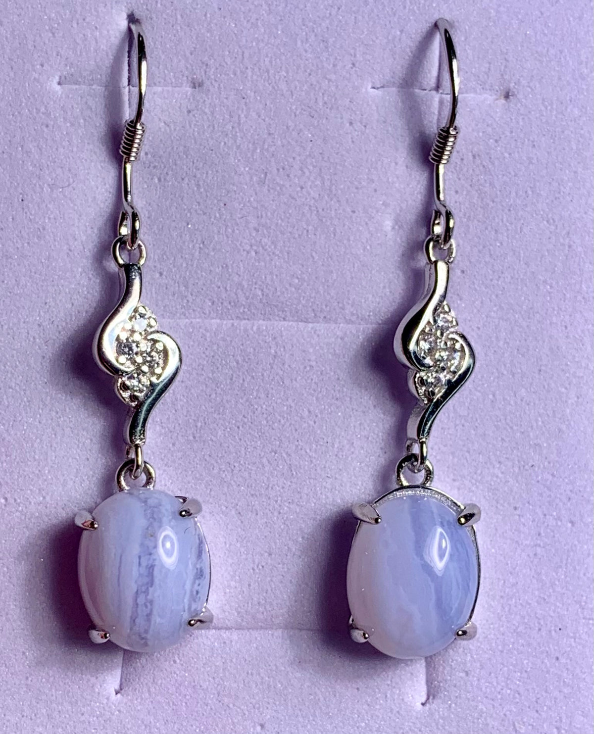 Blue lace agate earrings