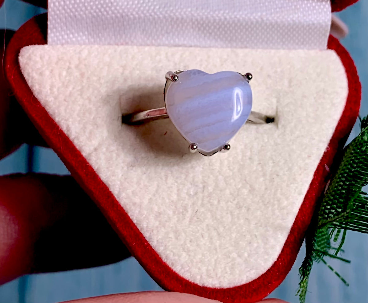 Blue lace agate ring