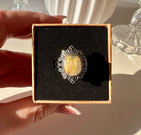 Anello in quarzo rutilato
