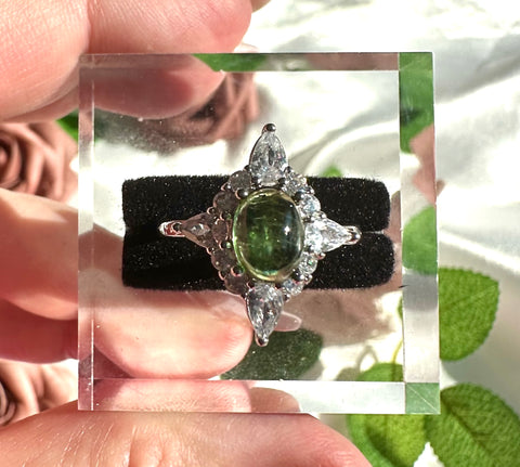 Anello in tormalina verde