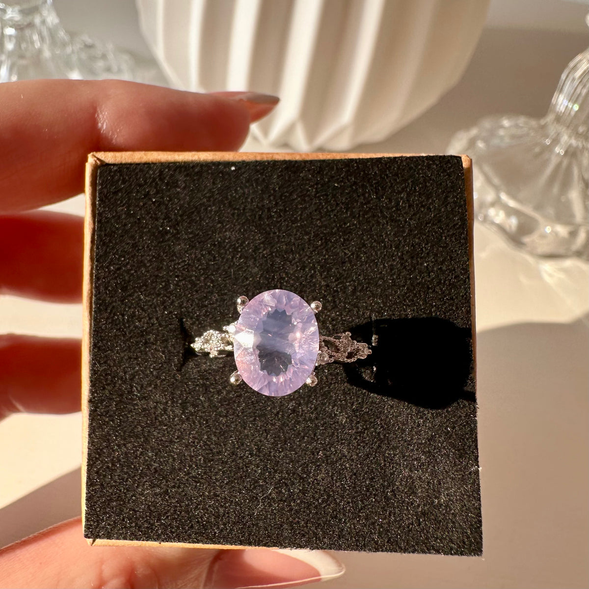 Anello in ametista lavanda