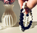 Bracciale Yin-Yang in ossidiana ed howlite