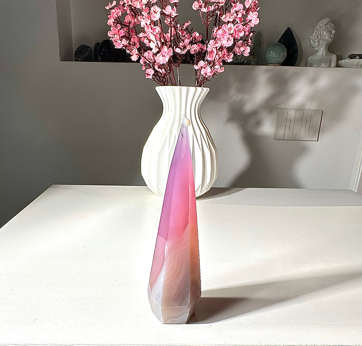 Torre in  agata pink jelly