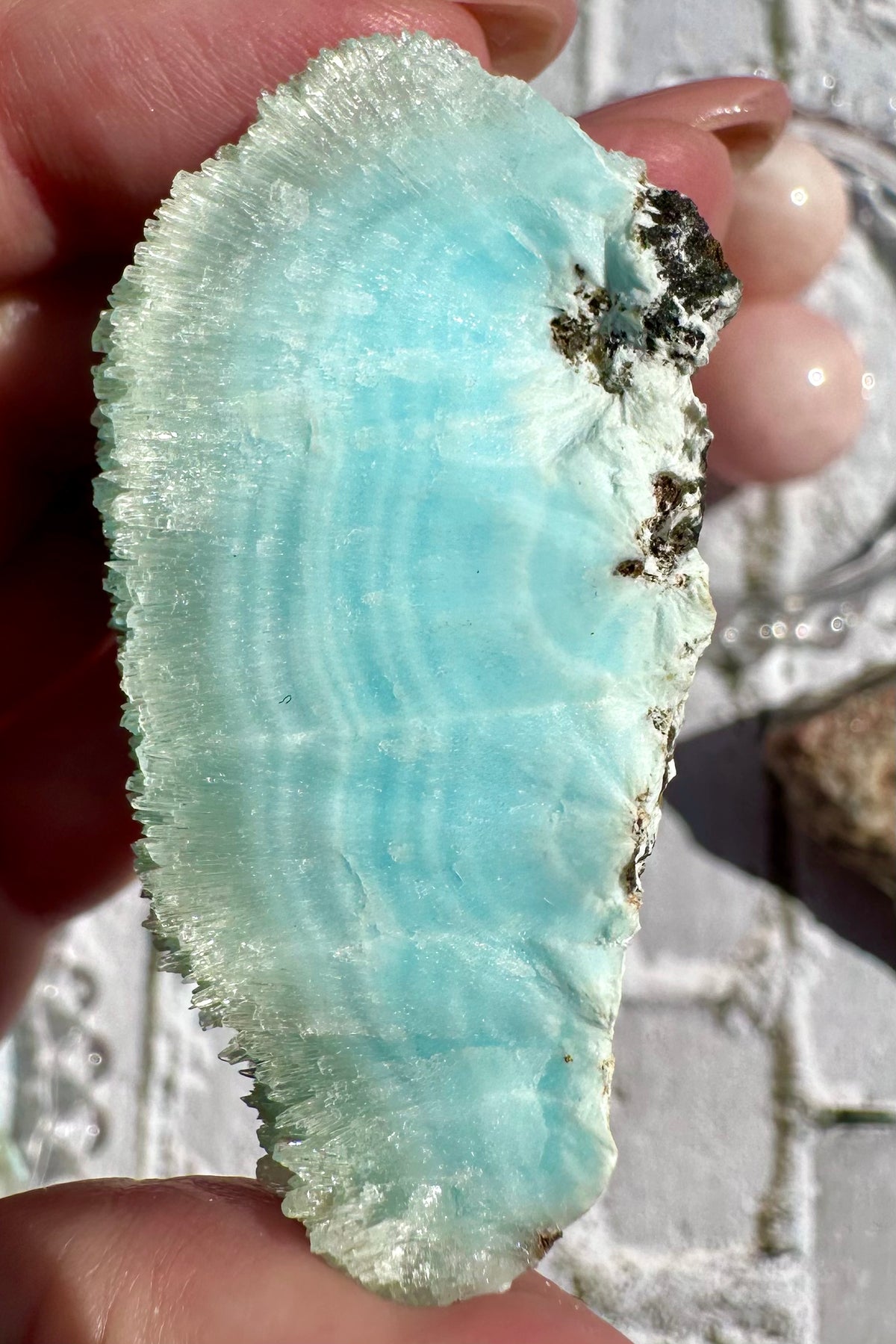 Cluster in aragonite blu