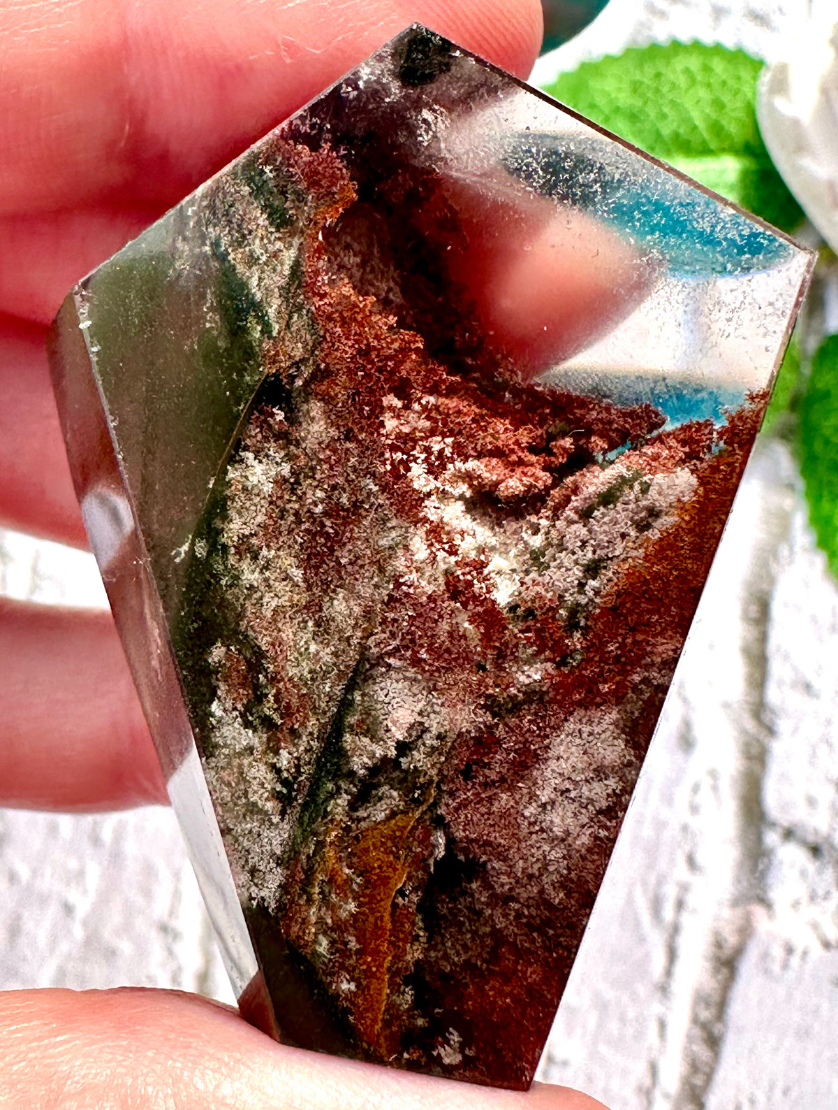 Freeform in quarzo lodolite