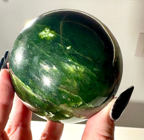 Nephrite jade sphere