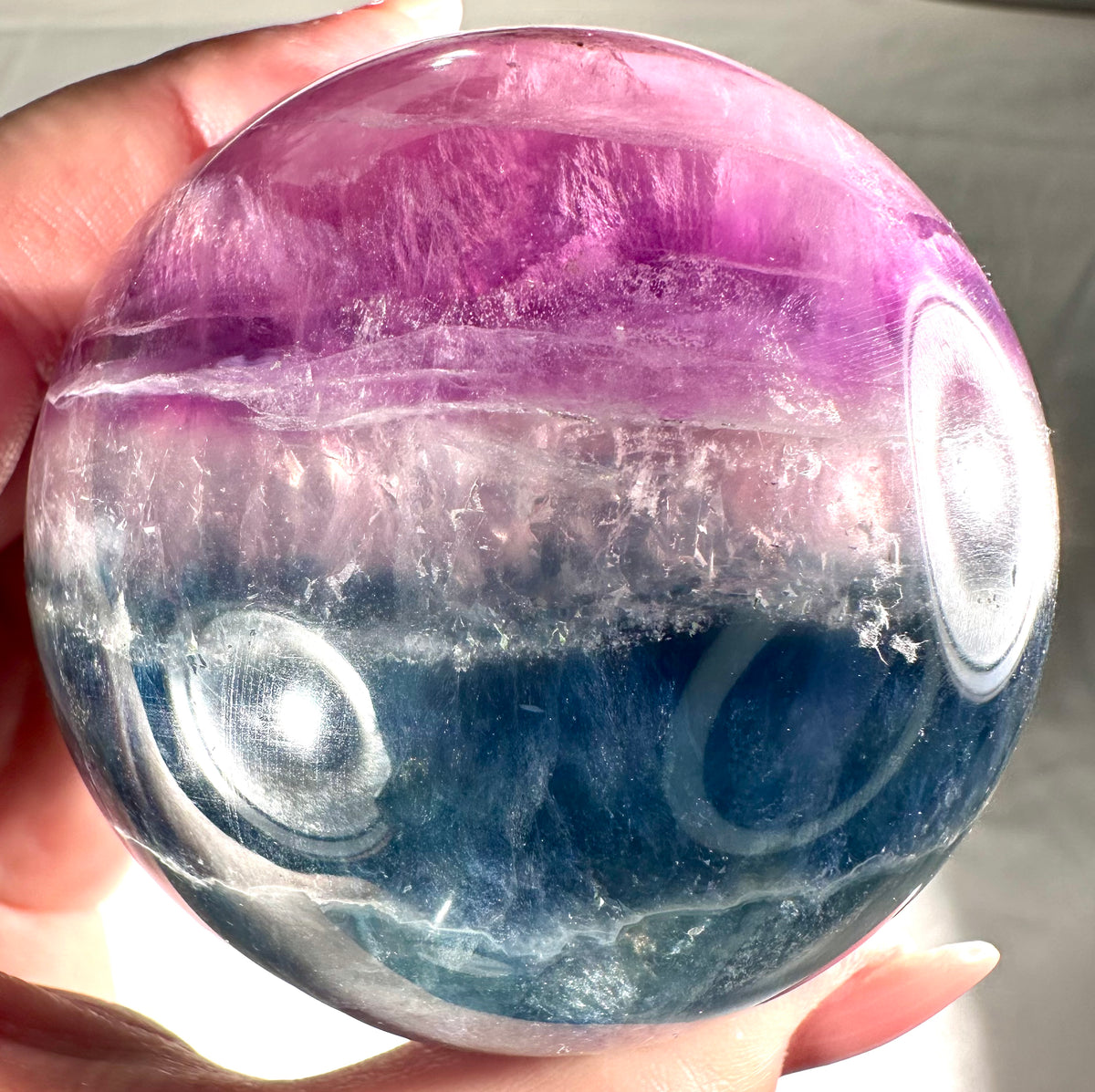 Sfera in fluorite rosa e blu (high quality)