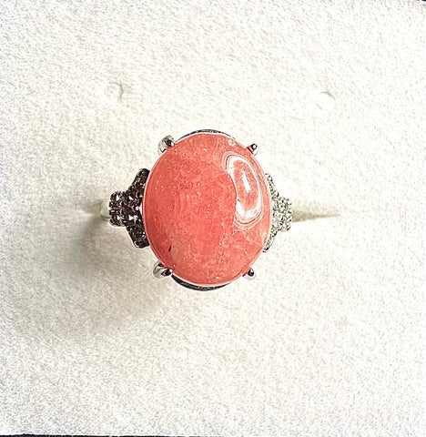 Rhodochrosite ring