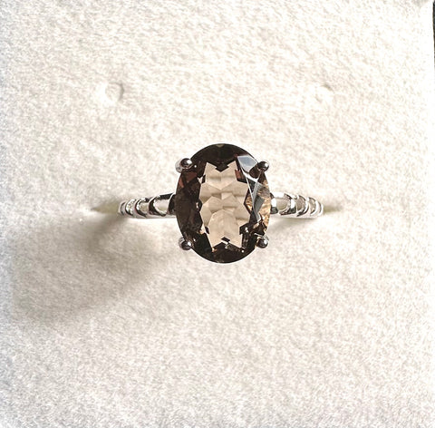 Smoky quartz ring