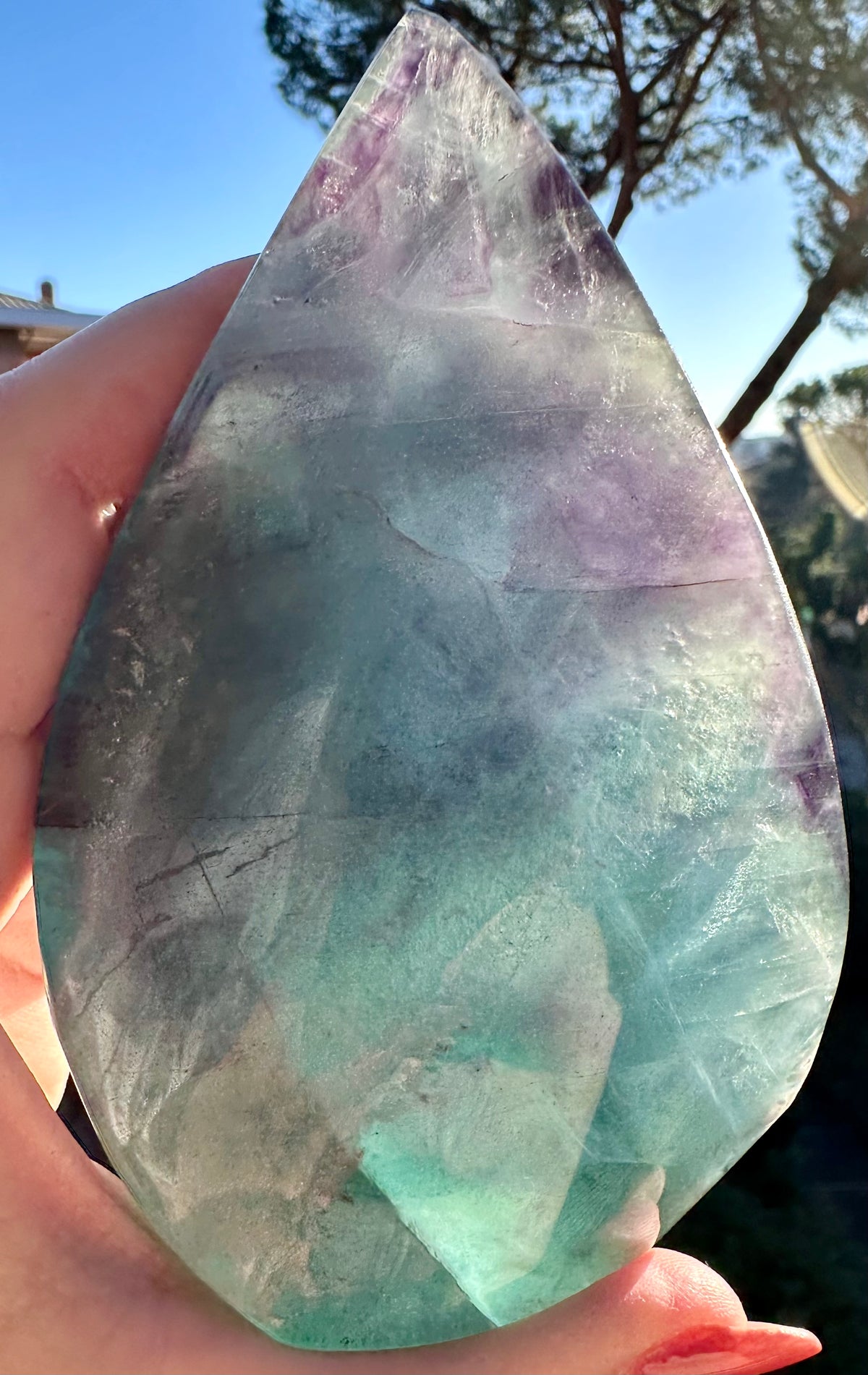 Fiamma in fluorite arcobaleno