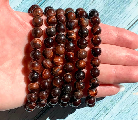 Bull's eye bracelets (red tiger's eye)