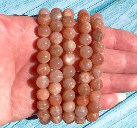 Peach moonstone bracelet