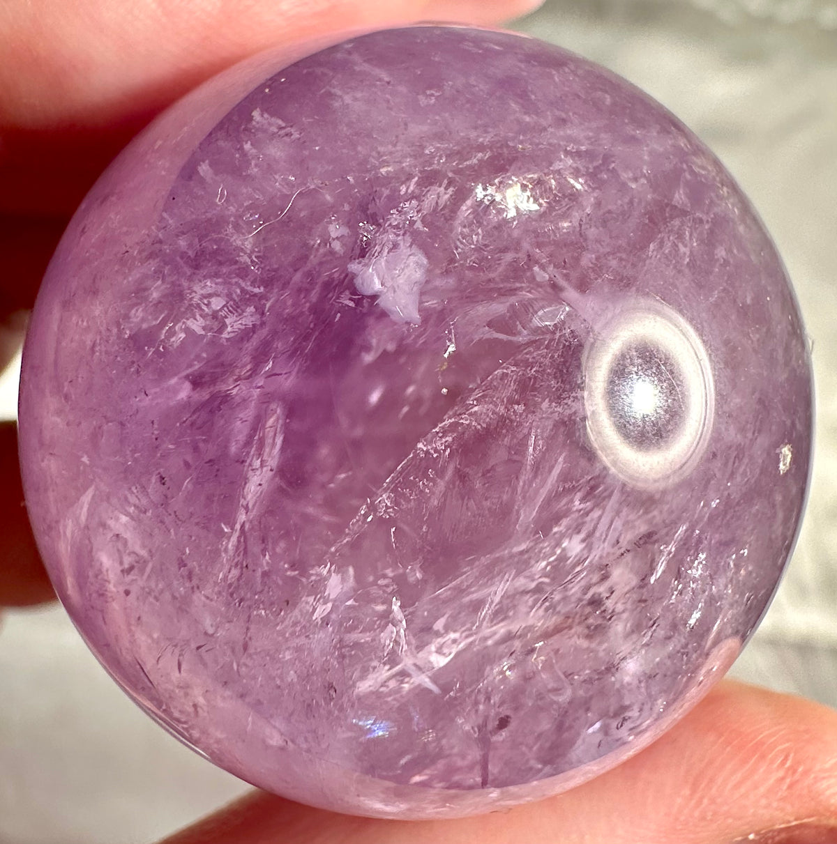 Snowflake amethyst spheres