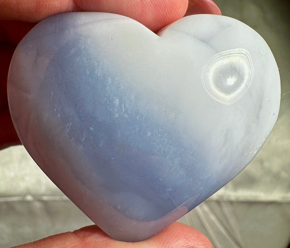 Chalcedony hearts and palmstones