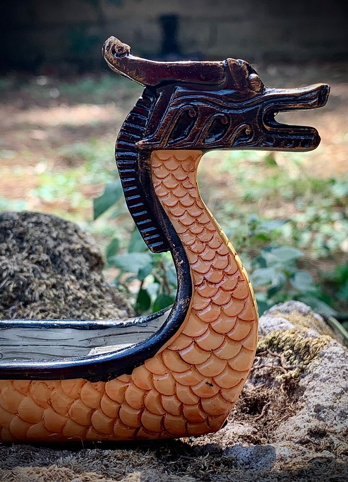 Incense burner in the shape of a Viking ship