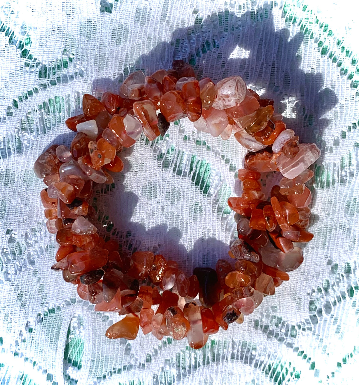 Bracelet made with chips of various stones