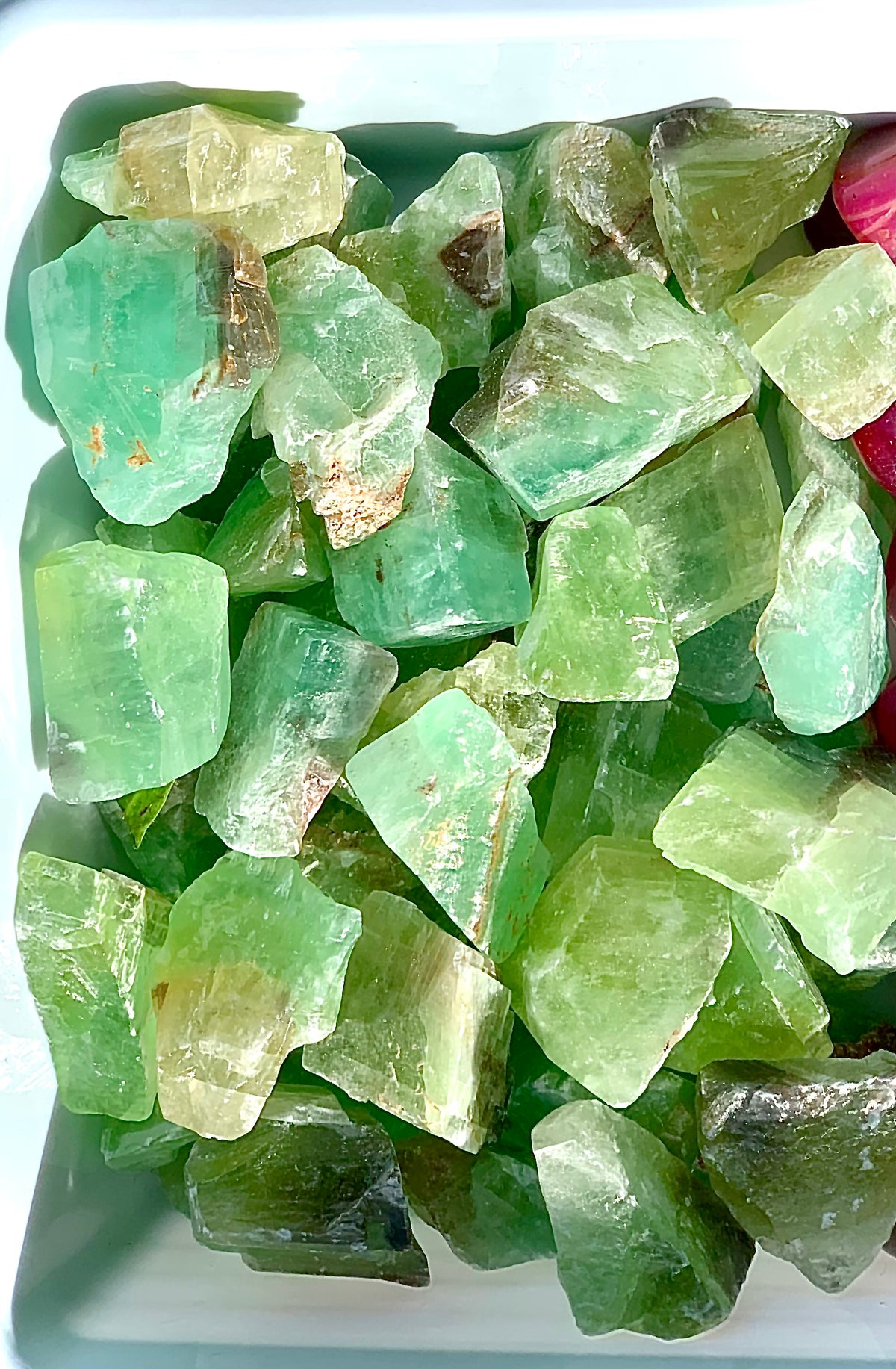 Raw green calcite