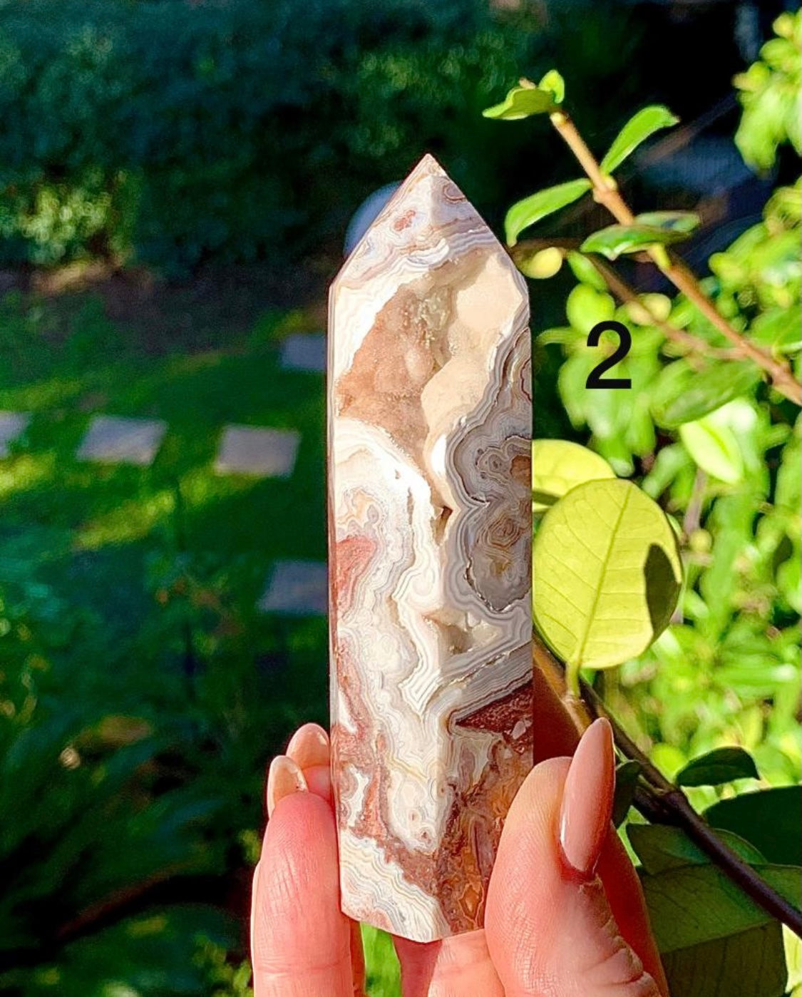 Mexican agate obelisk